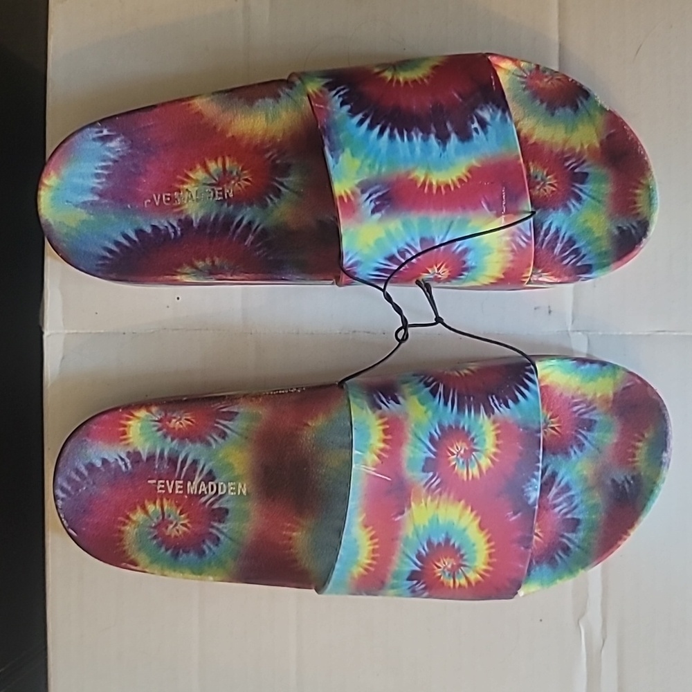 Steve Madden Sofi Tie Dye Printed Slide Sandals Womens Slip on